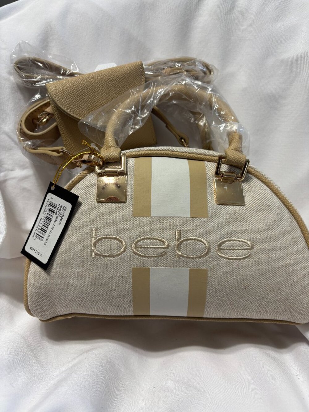 bebe Bowling Bag Style handbag, NWT